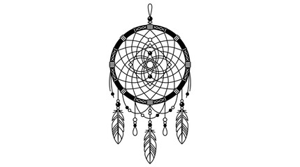 Obraz premium Dreamcatcher with feathers and beads