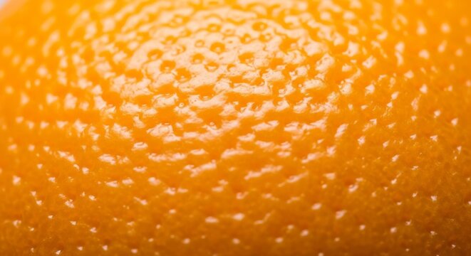 Extreme macro shot of a vibrant citrus fruit peel showing intricate pitted textures, natural pores, and a glossy surface with soft light, pore, close-up, skin
