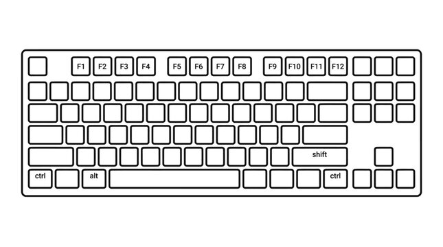Computer keyboard layout with function keys top row