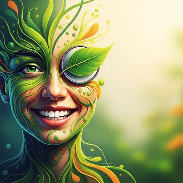 Warmly smiling expression during botanical research representing scientific exploration and environmental stewardship in a lush, vibrant rainforest, career, tropical, smiling