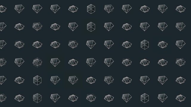 Seamless geometric pattern loop in black - modern animated 4K motion background for video editing, social media and presentation