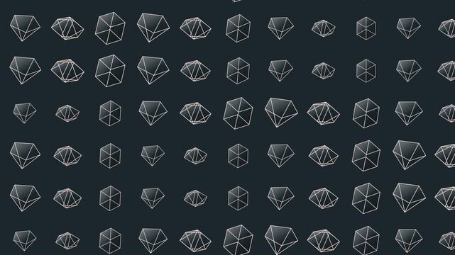 Seamless geometric pattern loop in black - minimalist animated 4K motion background for video editing, social media and presentation