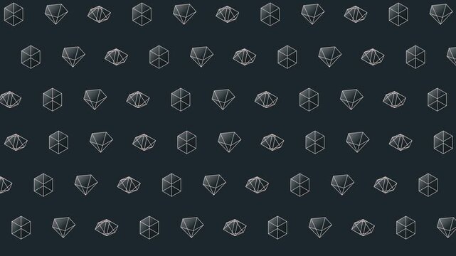 Seamless geometric pattern loop in black - creative animated 4K motion background for video editing, social media and presentation