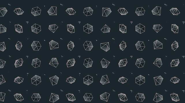 Seamless geometric pattern loop in black - stylish animated 4K motion background for video editing, social media and presentation