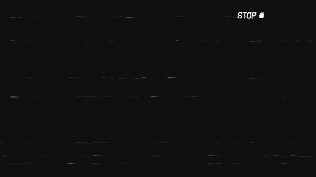 Stop VHS Video Tape Artifact Effect Overlay with Static Noise from an Old TV. 4K Video.
