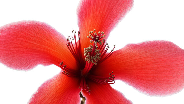 Isolated radiant red flower showcasing its delicate petals and intricate botanical center
