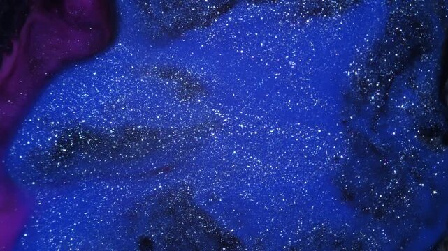 Blue Glitter Liquid Texture. 4K Abstract Luxury Background for OLED Display, Product Showcase and Modern Design, 2160p