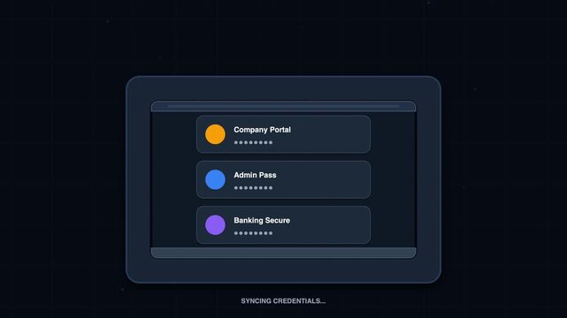 Modern digital security vault interface animation