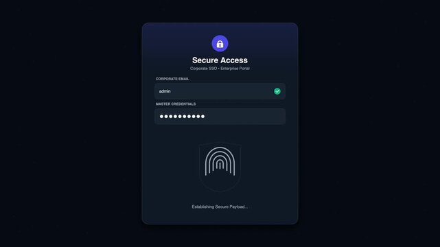 Secure login interface with biometric authentication