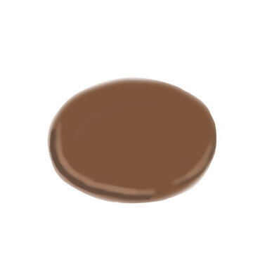 Watercolor Illustration of a Traditional Japanese Wagashi Plate, Top View