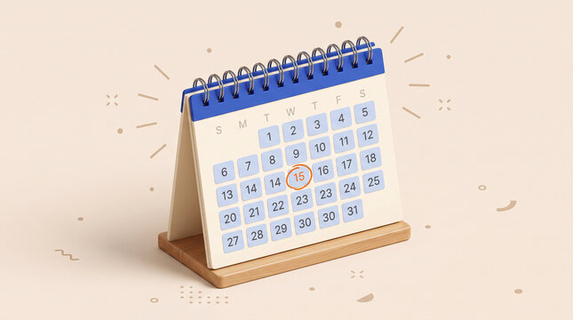Calendrier de bureau illustrant la planification mensuelle