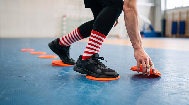 Athl&egrave;te se pr&eacute;parant au d&eacute;part d&rsquo;un entra&icirc;nement sportif