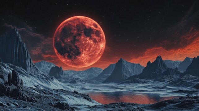 Red moon during lunar eclipse