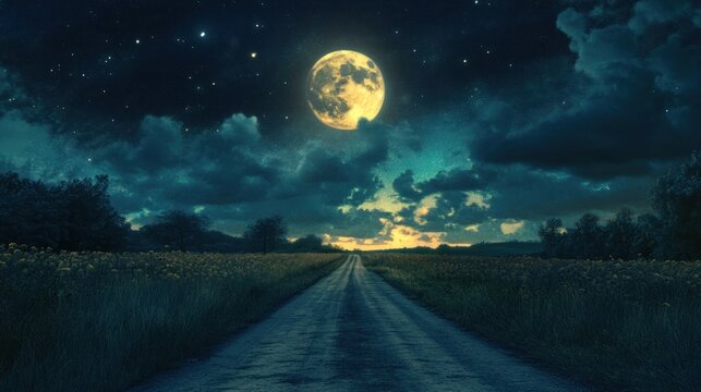 road in the night