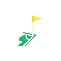 Vector design of a soccer field corner flag, for corner kicks. © Fakhri91
