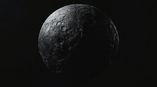 Rotating moon on a black background. 3d 4K