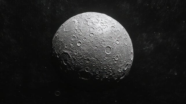 Rotating moon on a black background. 3d 4K
