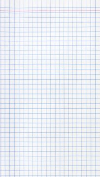 Faintly blurred image of a blank grid paper page with red margin line at top