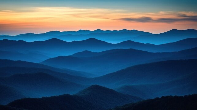 Scenic view of mountains at night