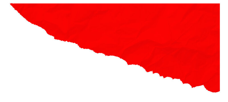 Torn or ripped red paper isolated on transparent pang background, red flag of Japan