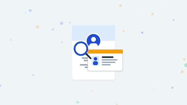 Modern profile search interface animation