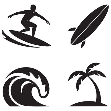 Black of a runner a feather a wave and a plant running