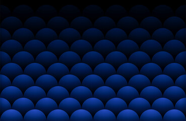 Seamless abstract dark navy blue 3D fish scale pattern background fading to black at the top. © Jassem