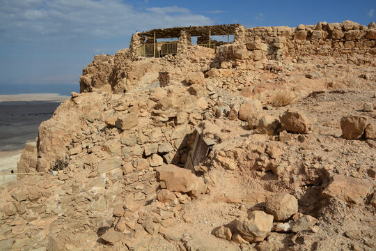 Masada is an ancient fortification in the Southern Israel situated on top of an isolated rock plateau, akin to a mesa. It is located on the eastern edge of the Judaean Desert