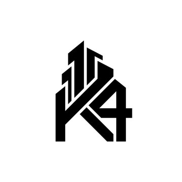 letter number K4 monogram logo builder real estate