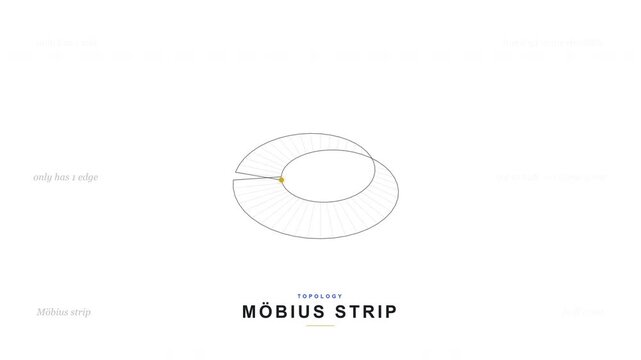 Mobius Strip Non-Orientable Surface Topology Animation Seamless Loop 4K