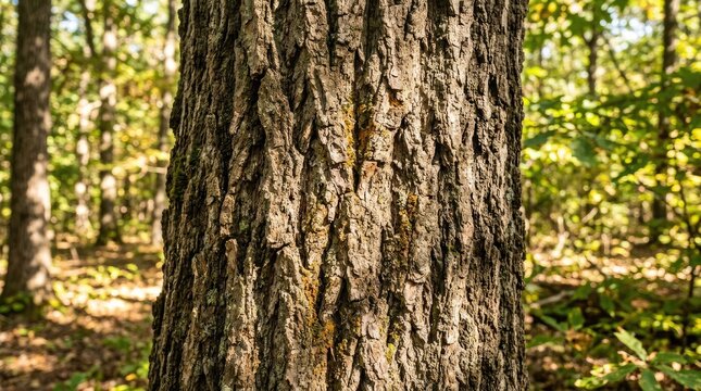 Close up texture of rough brown tree bark.