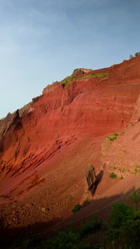 Open pit volcanic mine in tecajete hill