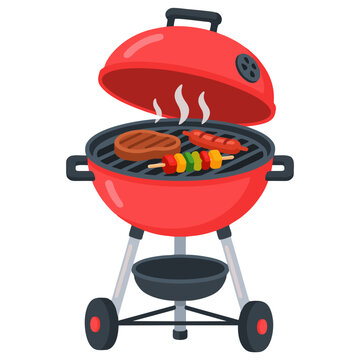 Outdoor charcoal barbecue grill for backyard cooking and summer gatherings