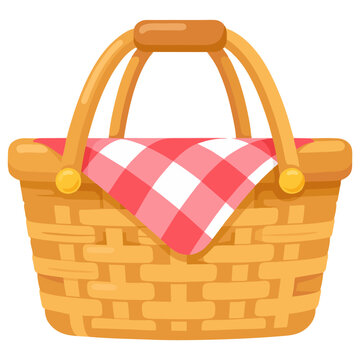 Woven picnic basket for outdoor dining and family leisure activities