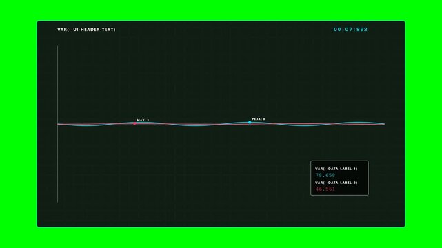 Abstract green background with white line graph and data visualization.