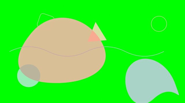 Abstract illustration of a fish and bubbles on green background.