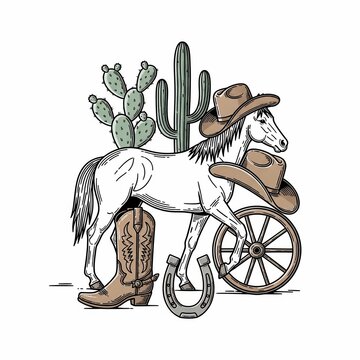 Desert Dreamer's Silhouette: Whispers of the Wild West
