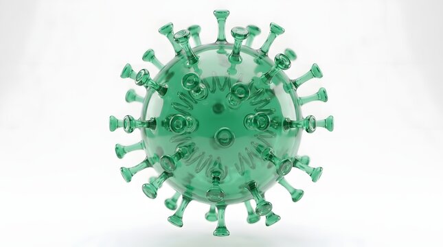 Coronavirus cell model isolated on a clean white background