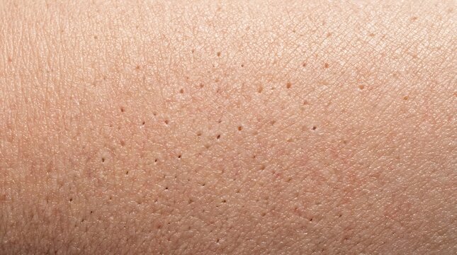 Macro photograph of human skin grain texture highlighting visible pores and epidermis