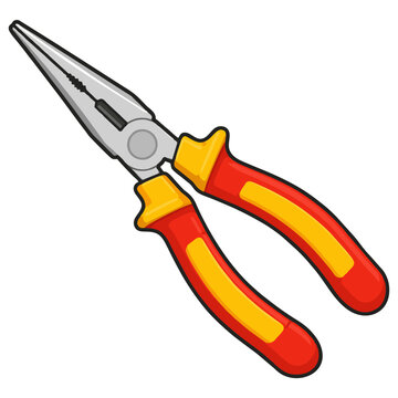 Long nose pliers for precision gripping and electrical maintenance tasks