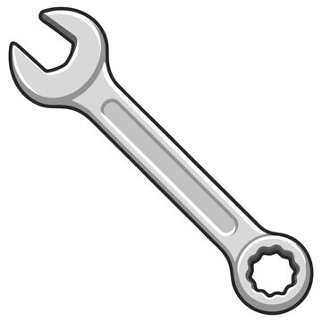Combination wrench for tightening fasteners in mechanical repair work