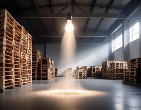 Almac&eacute;n vac&iacute;o con luz de techo