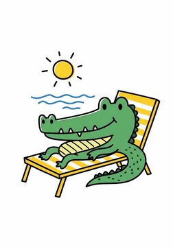 Sun-Kissed Scales: A Gator's Golden Day