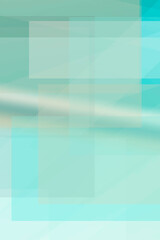 Obraz premium Translucent turquoise blocks float under a light haze, forming a calming geometric abstract background suitable for UI headers, slides, and product pages.