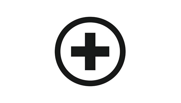 Plus sign in circle icon vector illustration for user interface medical add create new symbol design isolated on white background