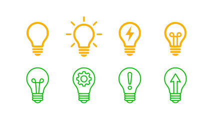 Modern vector icons for innovation, energy efficiency, creativity, and bright ideas. © Andika
