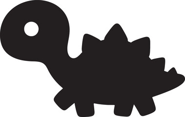 Fototapeta premium Minimalist cute dinosaur silhouette graphic with dinosaur silhouette prehistoric isolated creature paleontology