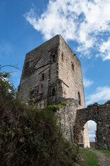Ruins of the Cathar castle at Puivert in France © sissoupitch