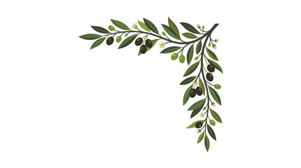 Fototapeta premium Olive Branch Corner Frame Design