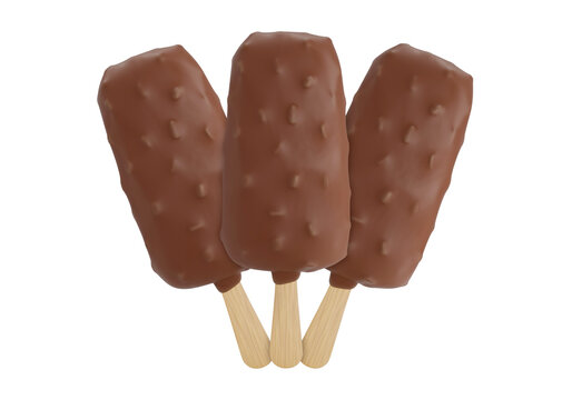 chocolate almond ice cream bars on sticks